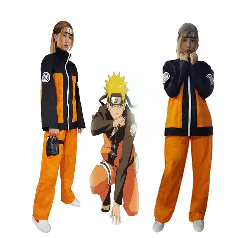 Disfraz de Anime Shippuuden, disfraz de Uzumaki, abrigo para niños y adultos, peluca y pantalones, ropa de actuación de Halloween C47M80