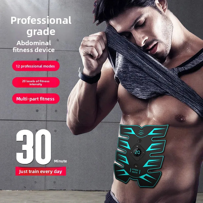 Máquina de Fitness inteligente portátil, equipo de Fitness EMS, dispositivo Abdominal perezoso, ocho parches abdominales, dispositivo de ejercicio de brazos ABS