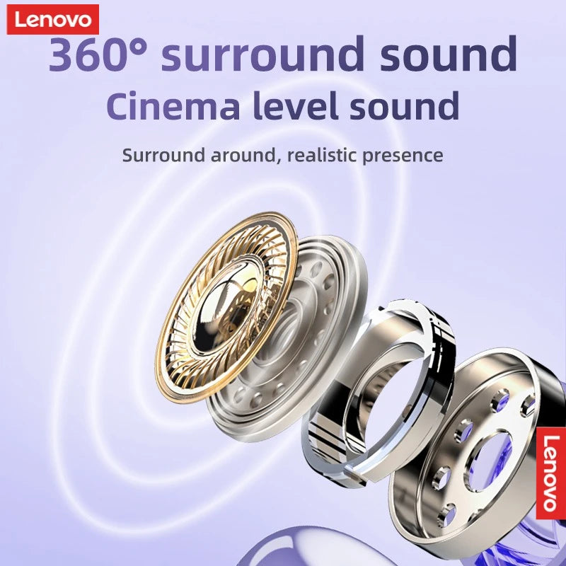 Lenovo TA410 Wireless Bluetooth 5.4 Earphones TWS Panoramic Sound Effects Ultra Long Battry Life Headphones Comfortable To Wear