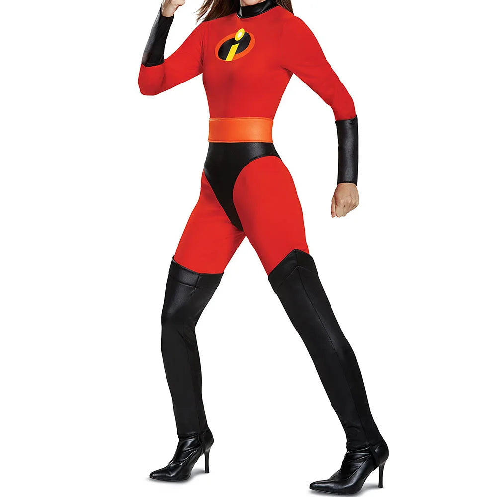 Elastigirl Helen Parr Dames Halloween Kostuum Incredible 2 Jumpsuit Kostuum Volwassen Vrouw Cosplay The Incredibles Man Women
