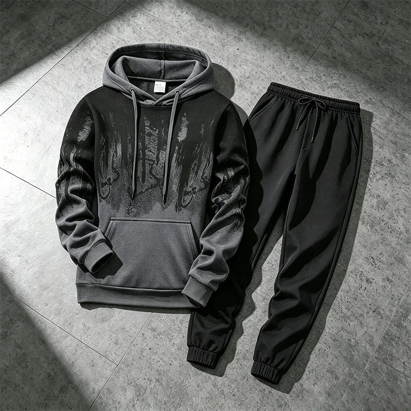 2026 New in Men's Set Hoodies and Sweatpants Fall&winter Daily Casual Sports Jogging Suit Urban Fashion Hooded Sweatshirt Outfit
