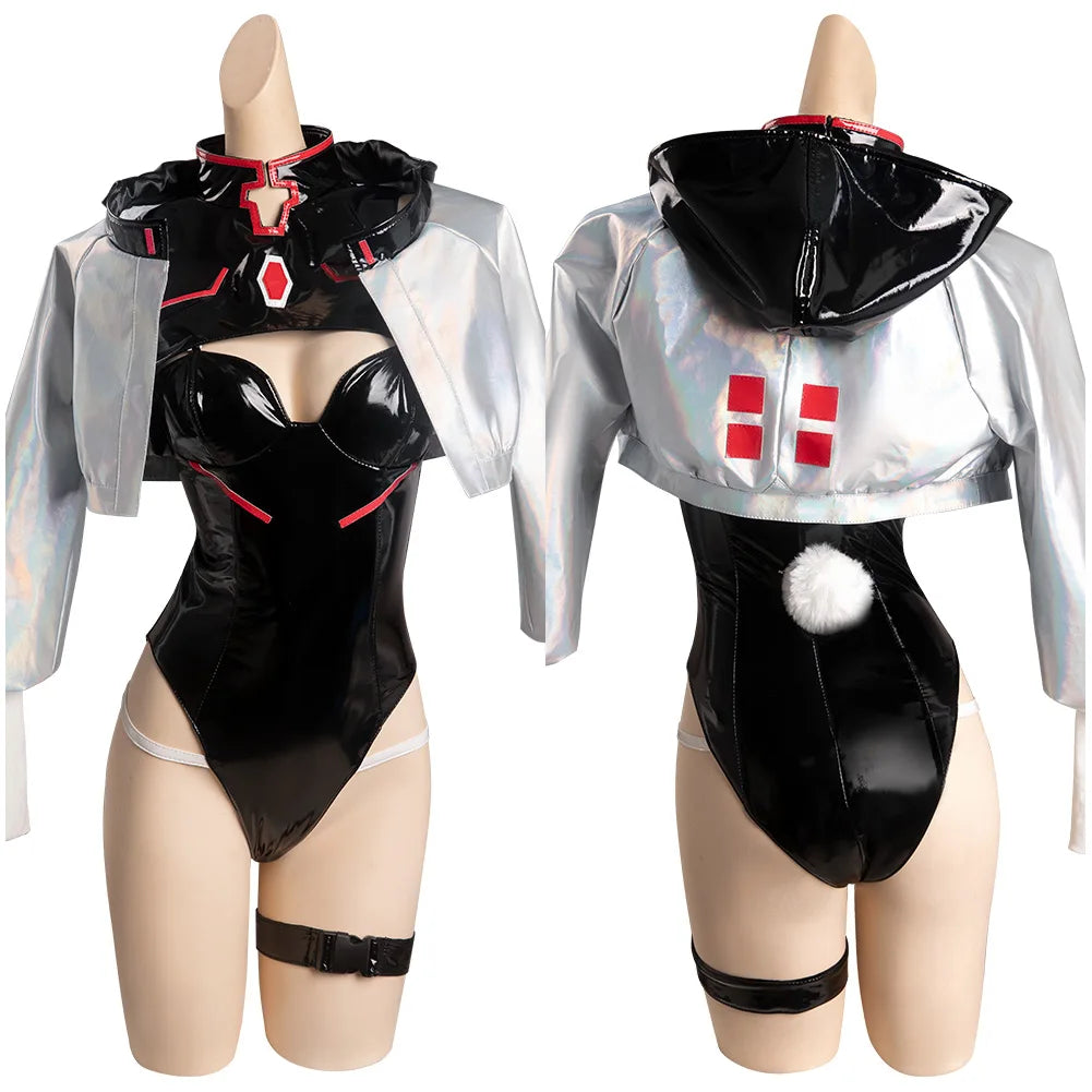 Women Lucy Cosplay Jumpsuit Waistbag Outfits Anime TV Runners Of Edge Costume Roleplay Fancy Dress Up Party Disguise Cloth