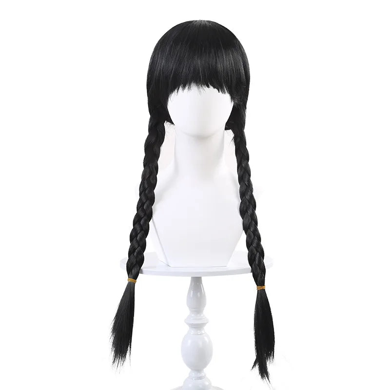Anime Addams Cosplay Wednesday Costume Suit Dress Vest College School Uniforms Girl Women Christmas Clothing Wig Costume