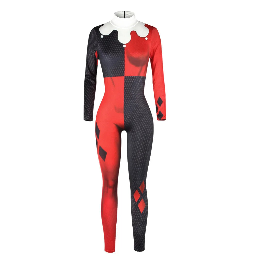 Disfraz de Anime, mono Sexy rojo, súper mono, disfraz de Halloween, disfraz de Navidad ajustado, ropa completa con estampado 3D