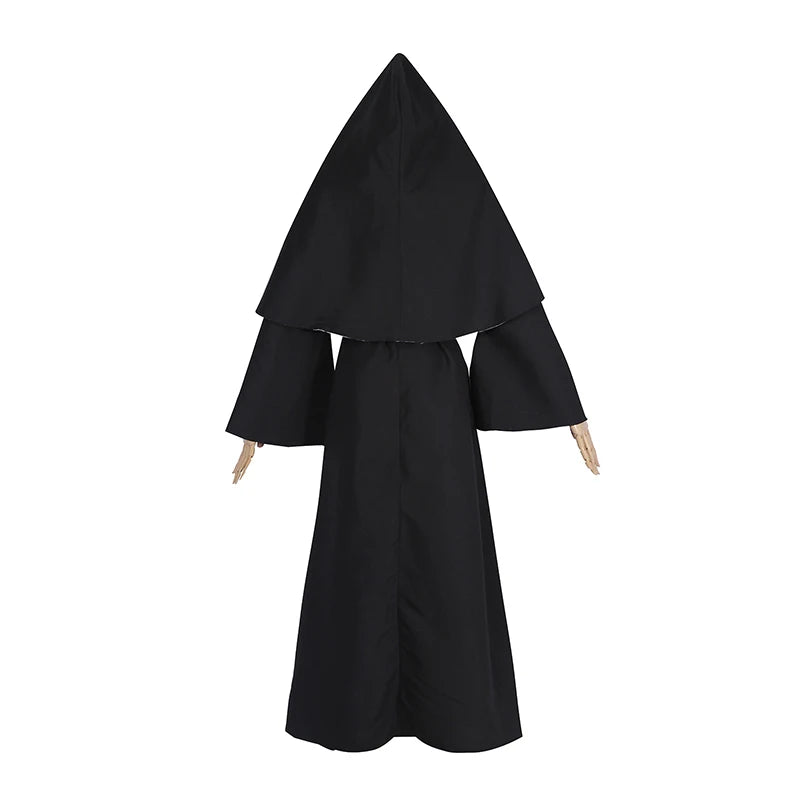 ROLECOS disfraz de monja para Cosplay, películas de terror, disfraz de Halloween de fantasma cruzado, disfraz de Halloween para mujer negra