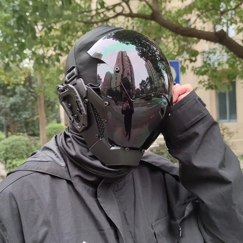 JAUPTO Cyberpunk Mask Playing Cosplay Future Futuristic Cool Standard Model Science Fiction for Halloween Party