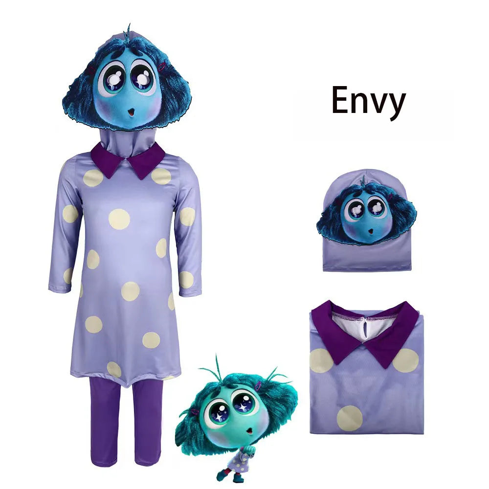 New Year Anime Movie Anxiety The Inside Out 2 Cosplay Joy Sadness Anger Disgust Fear  Cosplay Costumes Suit Adult Kids Party Set