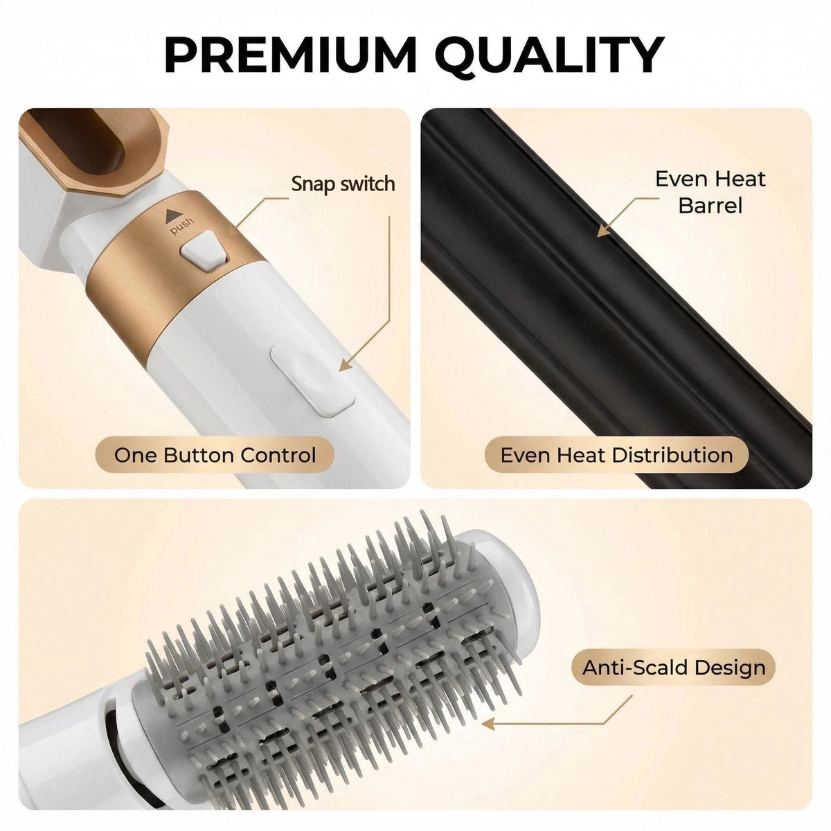 LUXLOCK 5-in-1 Hair Styling Kit Multi-Function Curling Iron Straightener Hot Air Brush Quick Styling Hair Care Beauty Tools