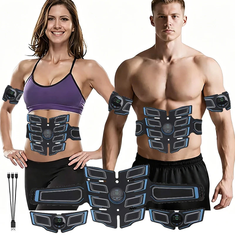 Entrenador inteligente de Abs con recarga USB, tóner muscular, cinturón de tonificación Abdominal, moldeador corporal, masaje de piernas y brazos, gimnasio en casa, equipo de Fitness