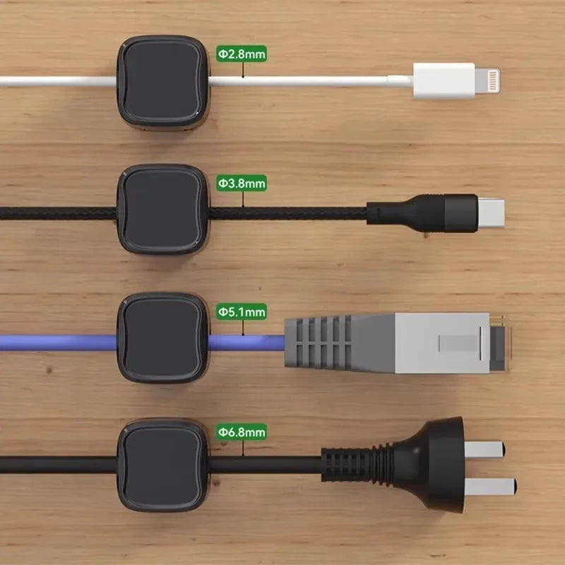 Organizador de cables magnético, gestión de cables, Clips, soporte para cables debajo del escritorio, organizador de cables para auriculares y ratones, 3/6 Uds.