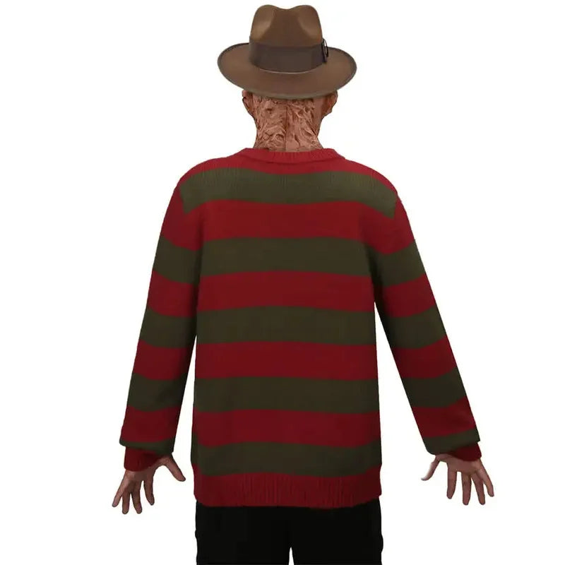 H * Takerlama Freddy disfraz de Halloween para adulto suéter rojo Krueger película de terror Fiesta Temática carnaval TopLO"
