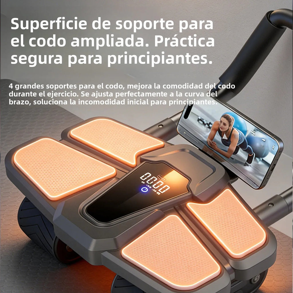 Rueda Abdominal de rebote automático, dispositivo de entrenamiento de cuatro ruedas, entrenador de fuerza central para hombres, rodillo muscular Abdominal, equipo de gimnasio
