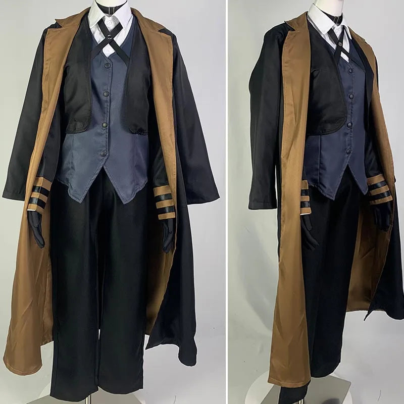 Disfraz de Nakahara Chuuya, incluye sombrero, uniforme, gabardina, pantalones, trajes de talla grande, fiesta de Halloween para Comic Con
