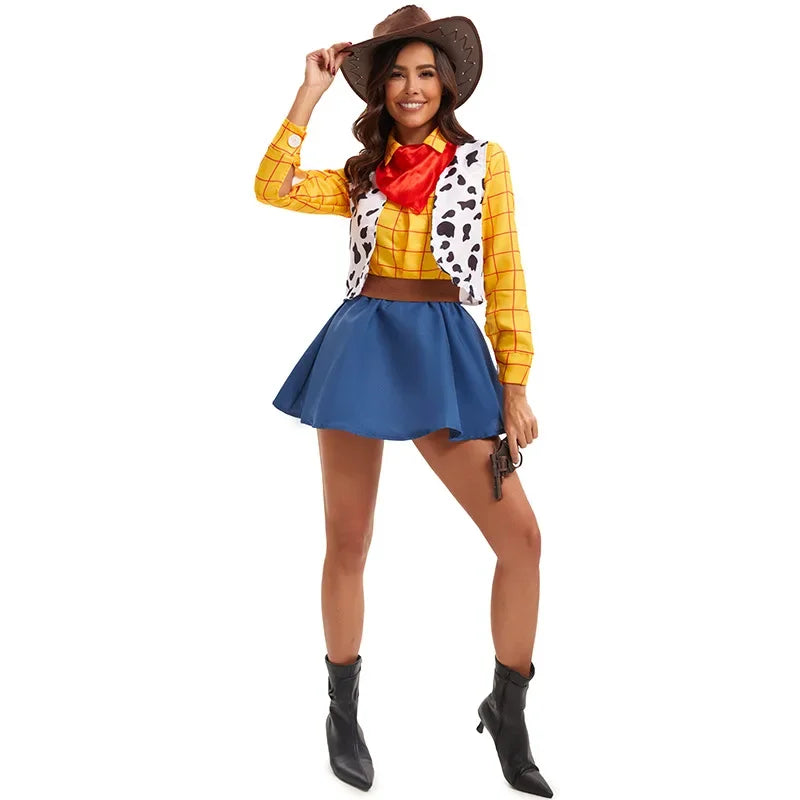 New Halloween Woody Costume Family Matching Outfits Couple Cosplay Woody Sheriff Clothes Carnival Sheriff Cowboy Fancy Dress