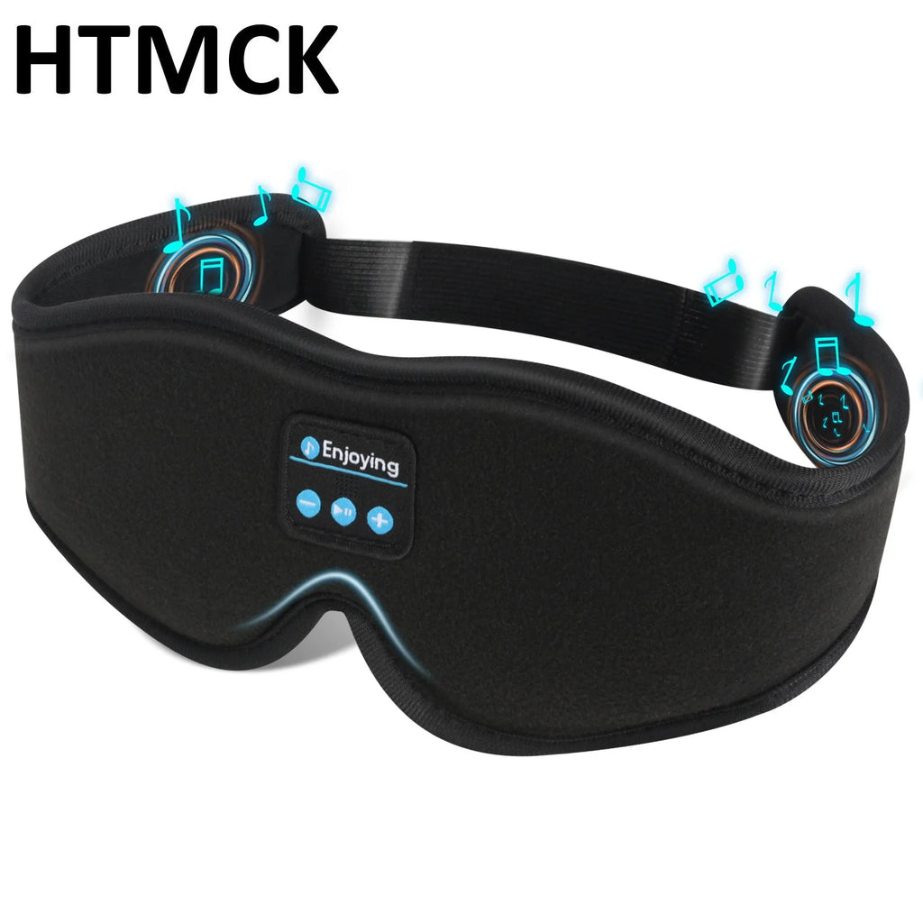 HTMCK Antifaz para Dormir Bluetooth 3D con Altavoz HD Incorporado - Antifaz para Dormir que reproduce música cómodos Auriculares para Dormir