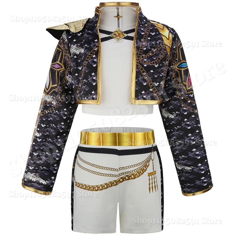 Girl Suit Rumi Cosplay Costume Birthday Party Stage Performance Costume Halloween Christmas Carnival Kids Dress Up 3-12 year