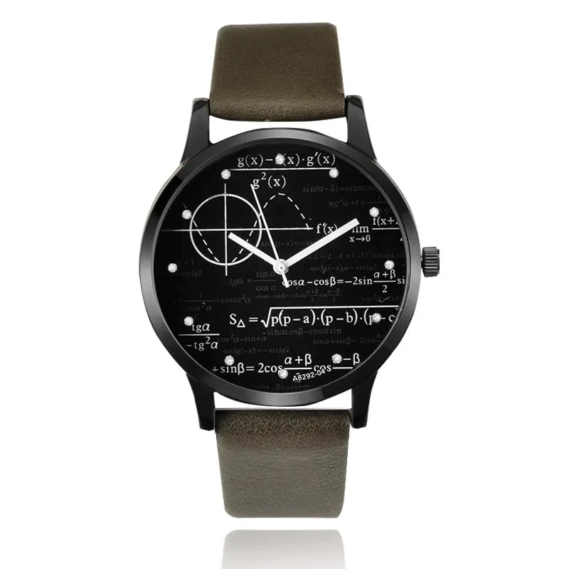 Miler Watches Men Watches Mathe Matical Formula Prints Fashion Causal Mens Watches Quartz Relogio Masculino Erkek Kol Saati