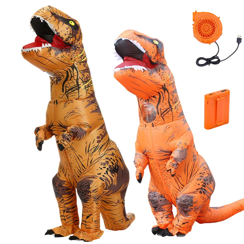 Disfraz inflable de Tiranosaurio Rex, dinosaurio adulto, ropa de fiesta de Halloween, disfraz para adultos, mascota del Festival
