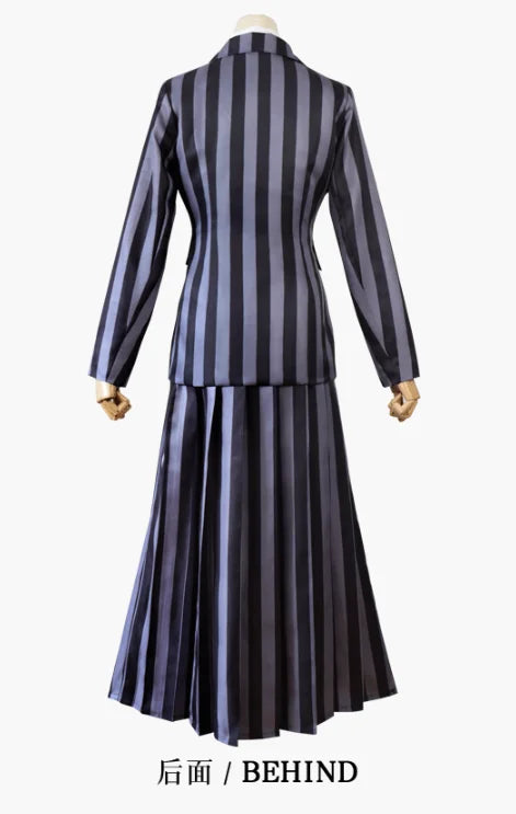 Anime Addams Cosplay Wednesday Costume Suit Dress Vest College School Uniforms Girl Women Christmas Clothing Wig Costume