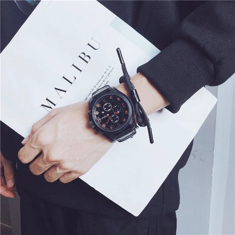 UTHAI BK94 Blue Glass Large Dial Men Watches Fashion European and American Trend Personality Student Quartz Watch