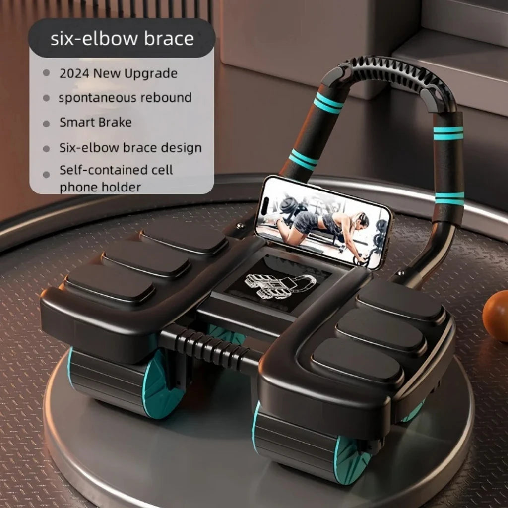 Ejercitador de rueda Abdominal con diseño de seis codos, rebote automático, antideslizante, gimnasio en casa, equipo de Fitness, deslizador de entrenamiento Abdominal
