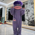 Cartoon Big Mouth Monster Cute Funny Onesie Pajamas For Kids New Autumn Winter Boys Girls Thickened Warm Coral Fleece Loungewear