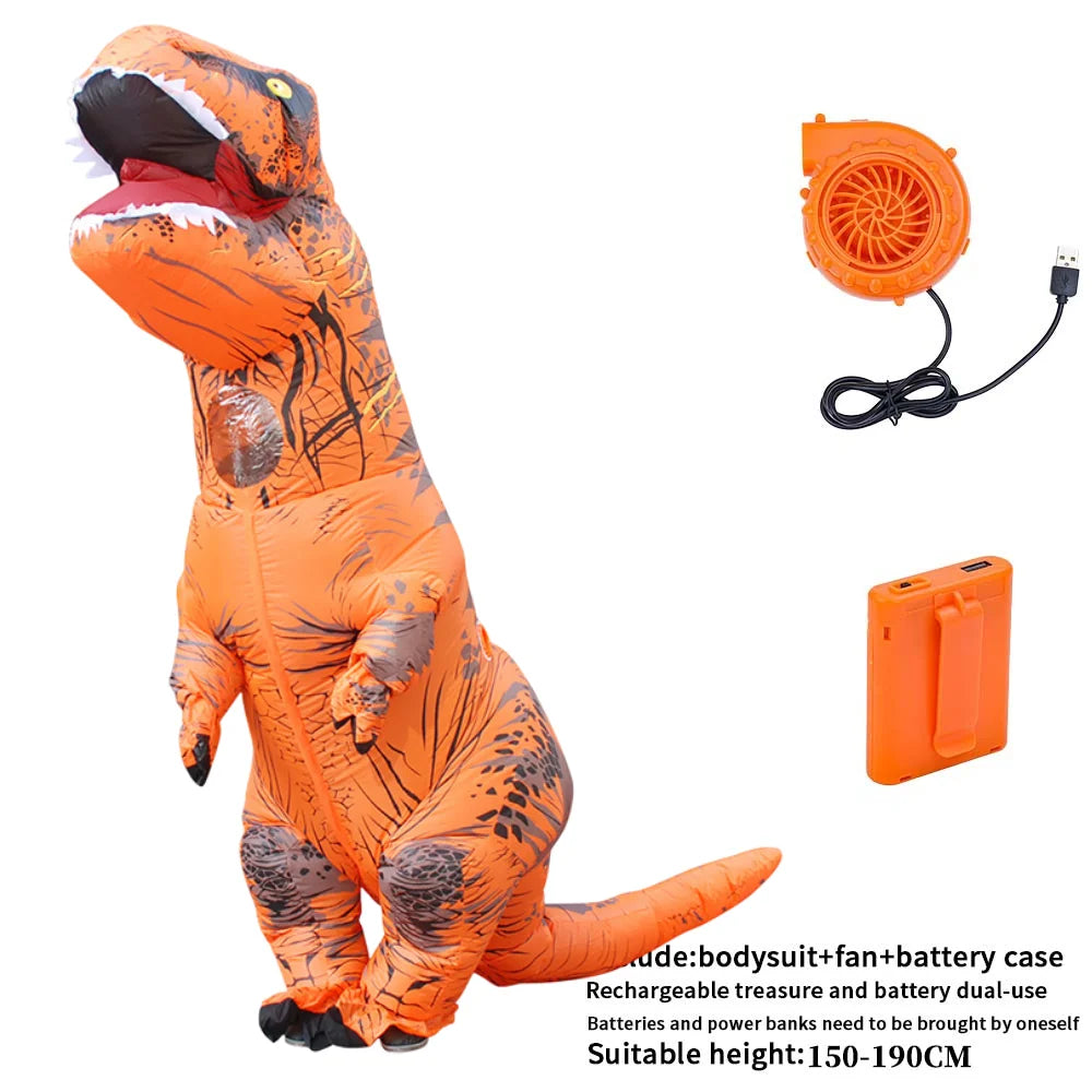 Disfraz inflable de Tiranosaurio Rex, dinosaurio adulto, ropa de fiesta de Halloween, disfraz para adultos, mascota del Festival