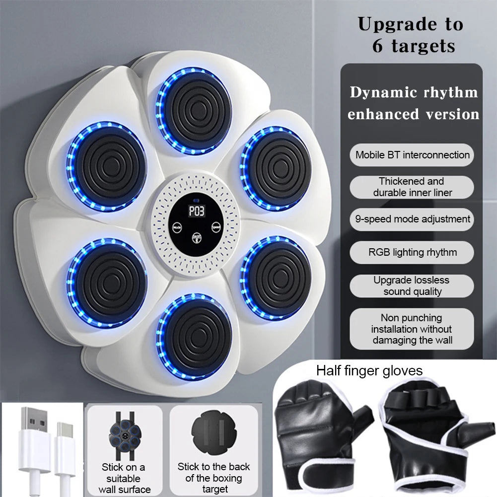 Nueva máquina de boxeo de música inteligente para adultos/niños, deportes, Fitness, entrenador de boxeo, ejercicio en casa, respuesta, entrenamiento, boxeo, objetivo de pared