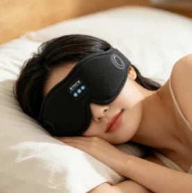 HTMCK Antifaz para Dormir Bluetooth 3D con Altavoz HD Incorporado - Antifaz para Dormir que reproduce música cómodos Auriculares para Dormir