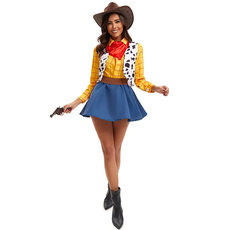 New Halloween Woody Costume Family Matching Outfits Couple Cosplay Woody Sheriff Clothes Carnival Sheriff Cowboy Fancy Dress