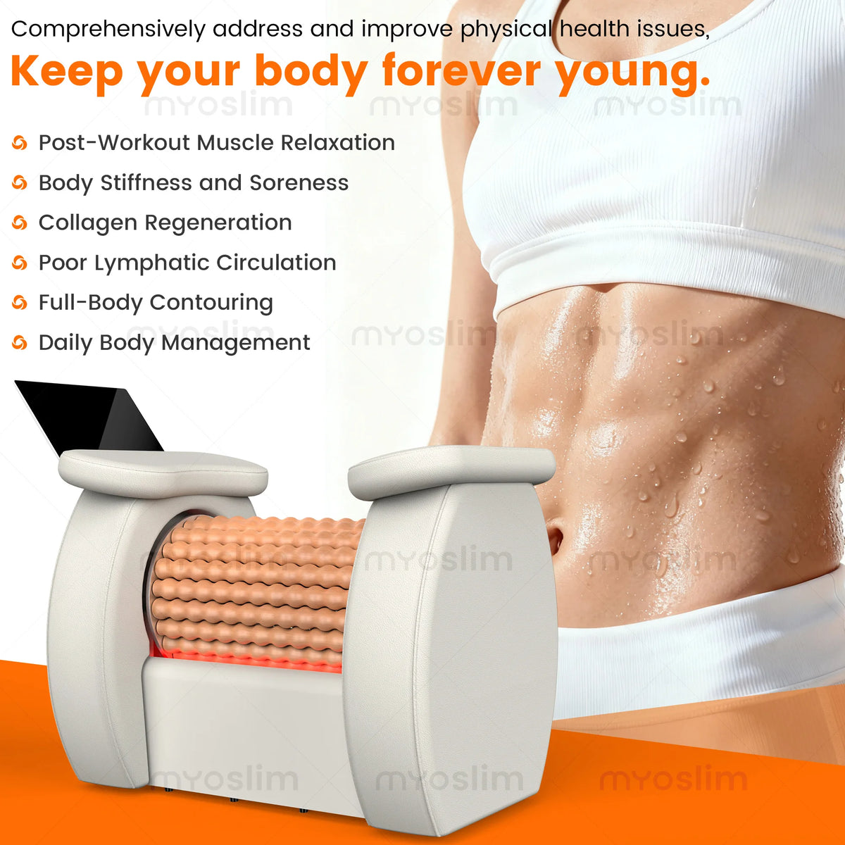 Rodillo automático para esculpir el cuerpo, dispositivo de drenaje linfático con luz roja, masaje para aliviar los músculos del cuerpo completo, 360 °