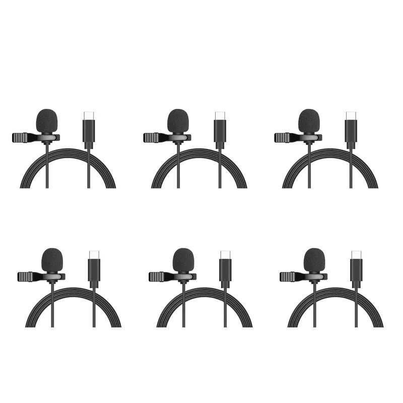 Mini micrófono Lavalier USB portátil de 1,5 m/3,5mm/tipo-c micrófono de solapa con Clip de Metal micrófono condensador para PC y portátil