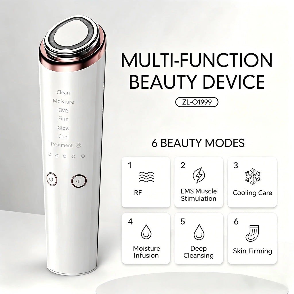Dispositivo de belleza Facial RF, microcorriente EMS, máquina antienvejecimiento para estiramiento de la piel, luz LED, herramienta de estiramiento Facial multifunción para el cuidado del hogar
