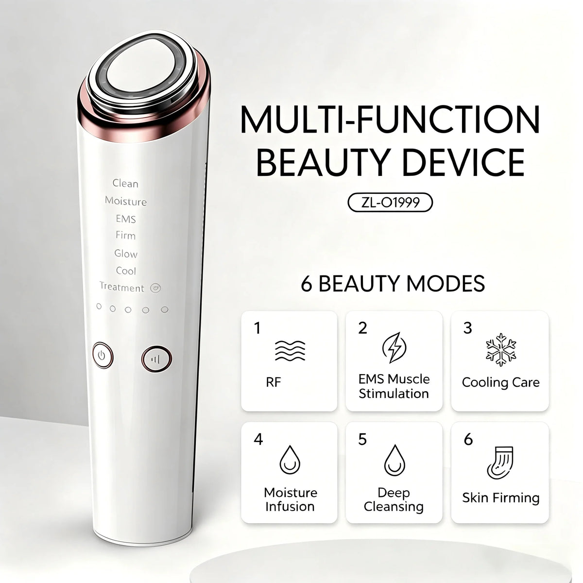 Dispositivo de belleza Facial RF, microcorriente EMS, máquina antienvejecimiento para estiramiento de la piel, luz LED, herramienta de estiramiento Facial multifunción para el cuidado del hogar