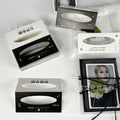 10pcs/set Aesthetic Black White Cut-Out Card Holder Ins Style Greeting Card Kit  Mini DIY Gift Packaging with Fold-Over Design