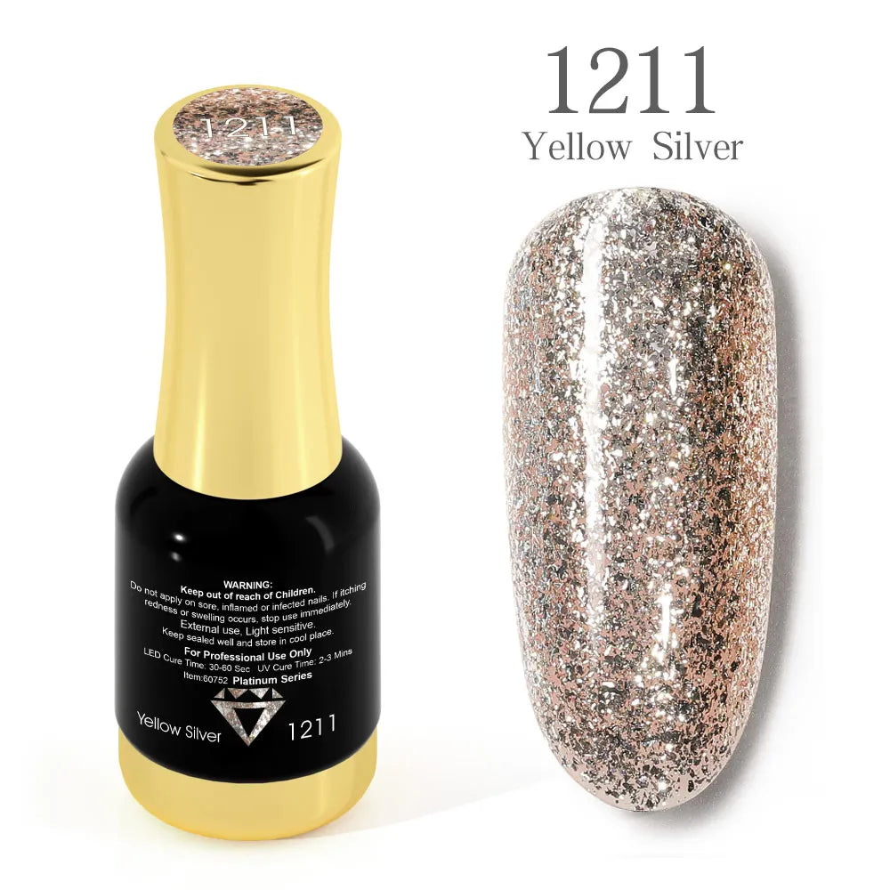 Venalisa Super Color Gel Varnish 12ml Diamond Shining Glitter Sequin Starry Platinum Nail Enamel Long Lasting Time Gel Polish