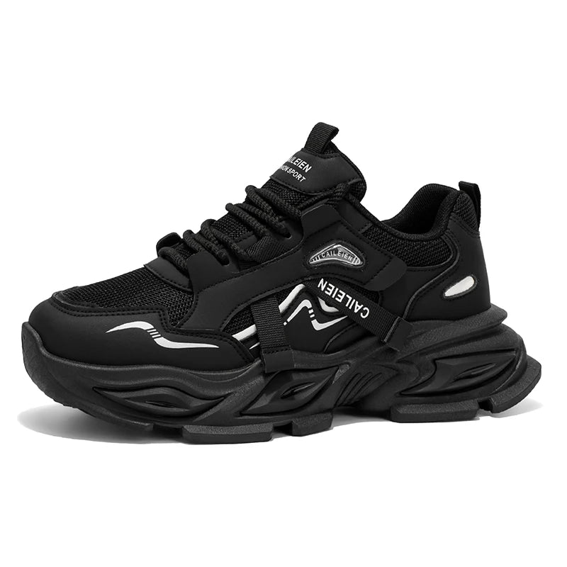 Men's Thick sole casual sneakers four seasons breathable lightweight soft-sole outdoor running shoes students speed sports shoes