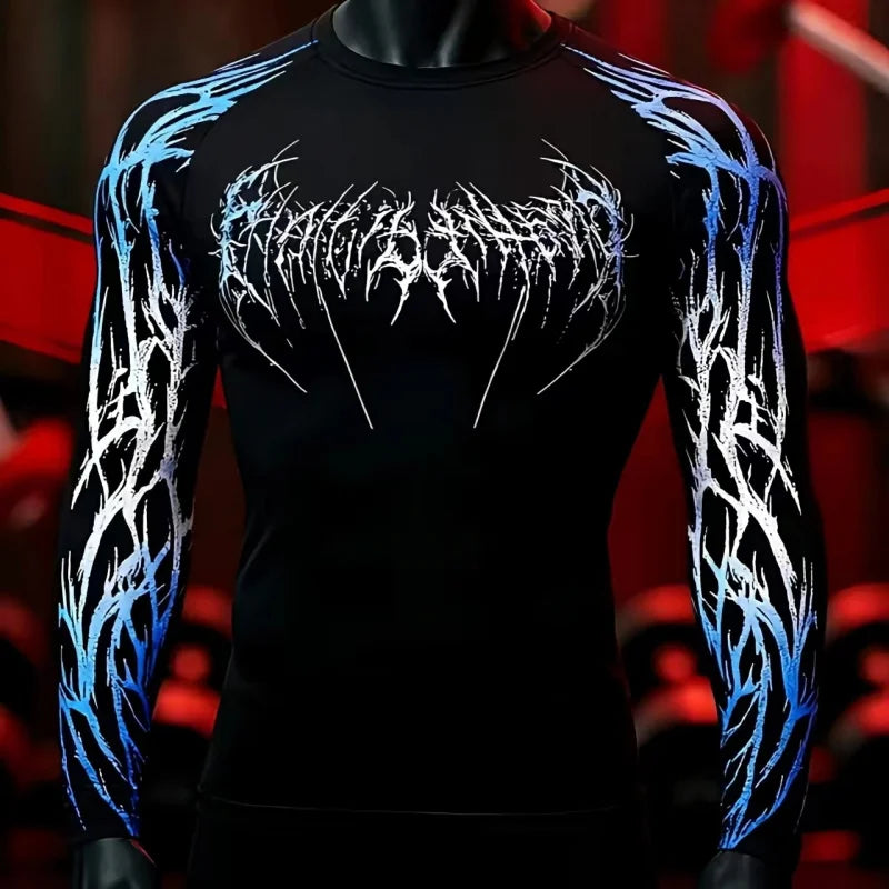 Custom Design Sublimation BJJ MMA Men's Rashguard Rash Guard Surf Long Sleeve Jiu Jitsu T-Shirt Men's Compression Rash Guard