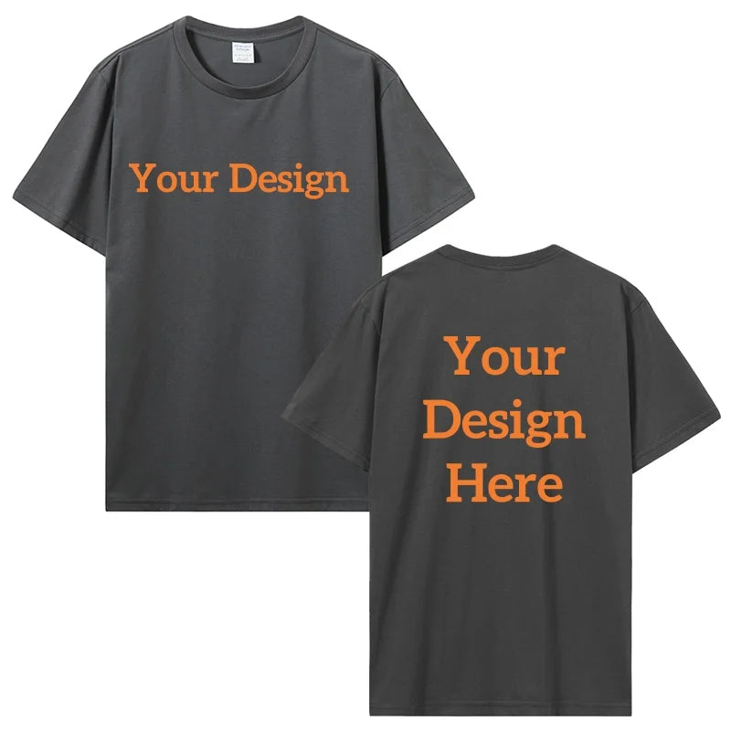 Men's Cotton T-shirt Personalized Your Design Here Custom Text Tshirt for Men Add Your Own Design Fashion T Shirt Men Clothing