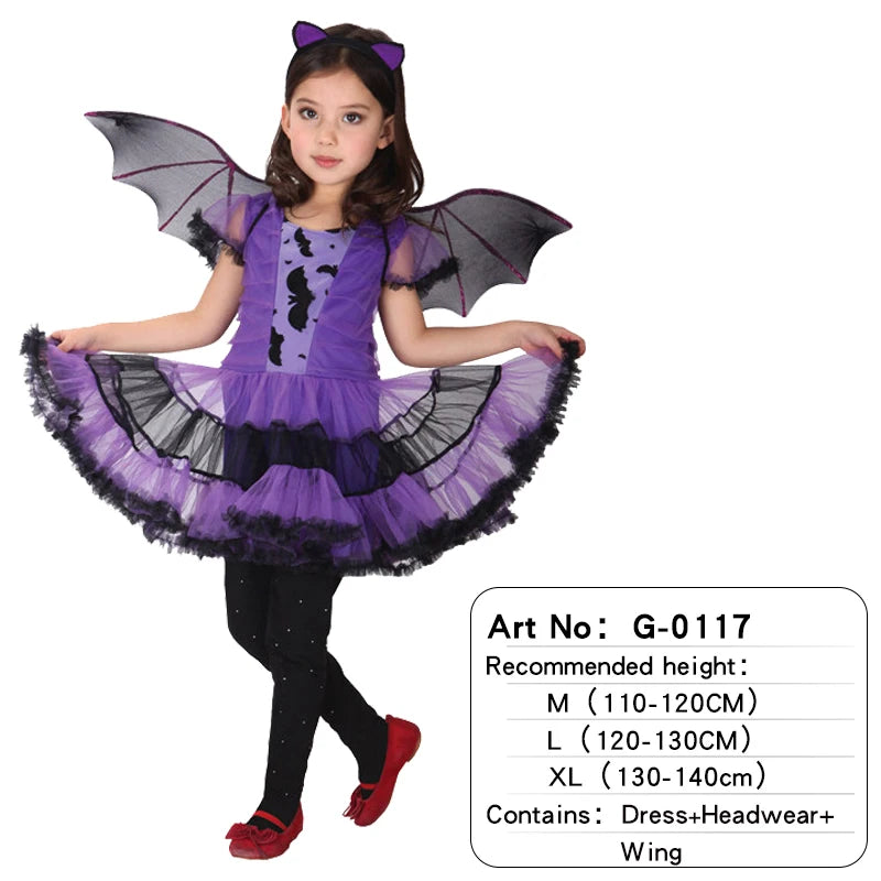 Disfraces de personajes de brujas de Halloween: hermosos vestidos para niñas, juegos de rol infantiles como No broomthe Devil Queen, Witch Carnival