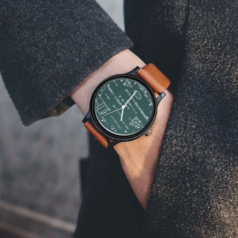 Miler Watches Men Watches Mathe Matical Formula Prints Fashion Causal Mens Watches Quartz Relogio Masculino Erkek Kol Saati