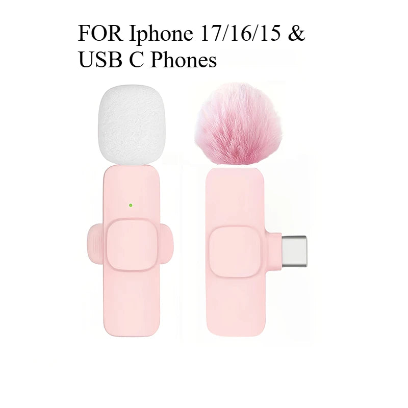 Micrófono Lavalier inalámbrico Mini USB-C micrófono para iPhone 15/16/17 Android transmisión en vivo entrevistas regalos de navidad
