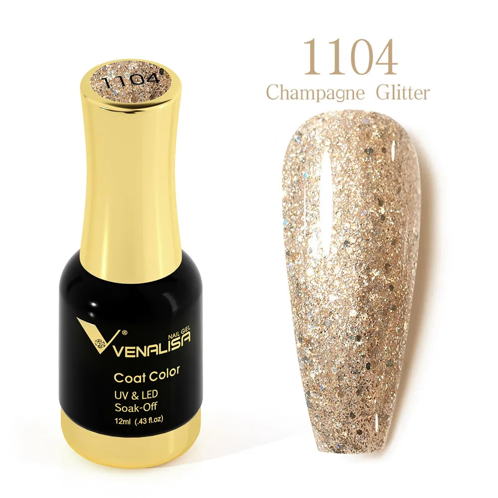Venalisa Super Color Gel Varnish 12ml Diamond Shining Glitter Sequin Starry Platinum Nail Enamel Long Lasting Time Gel Polish