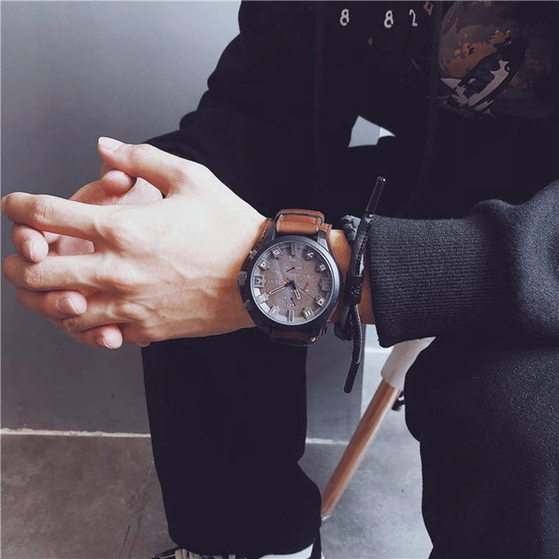 UTHAI BK94 Blue Glass Large Dial Men Watches Fashion European and American Trend Personality Student Quartz Watch