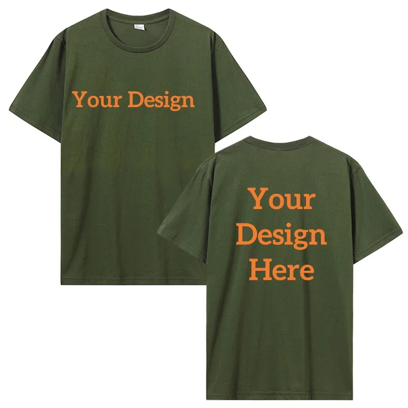 Men's Cotton T-shirt Personalized Your Design Here Custom Text Tshirt for Men Add Your Own Design Fashion T Shirt Men Clothing